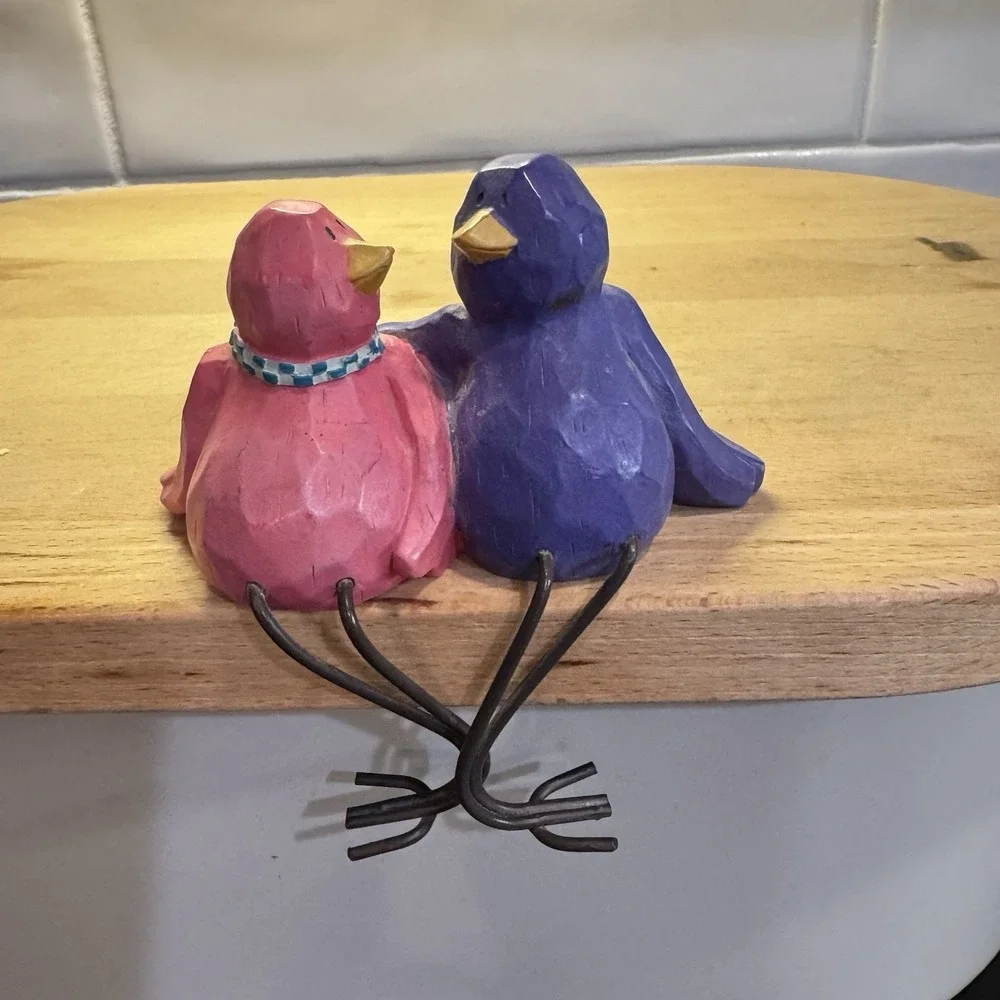 Love Birds‎ Russ Berrie Tweet vintage Shelf Sitter Hook EUC Clean